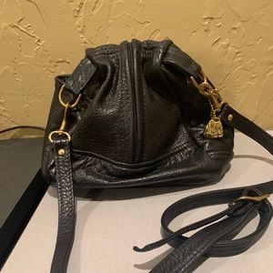 Victoria Leather Black Crossbody Bag